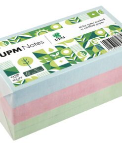 UPM notes 125x75 pastel assorti pak 6x 100 vel blauw,       groen, roze
