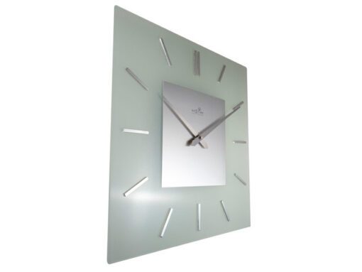 Wandklok NeXtime 40 x 40 cm, melkglas, 'Stripe Square'      Radio Controlled
