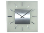 Wandklok NeXtime 40 x 40 cm, melkglas, 'Stripe Square'      Radio Controlled