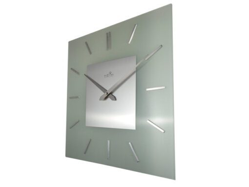 Wandklok NeXtime 40 x 40 cm, melkglas, 'Stripe Square'      Radio Controlled