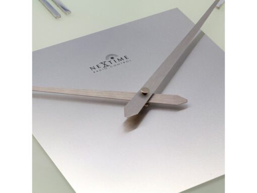 Wandklok NeXtime 40 x 40 cm, melkglas, 'Stripe Square'      Radio Controlled