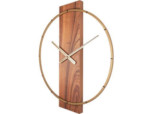 Wandklok NeXtime 50.8x58.2x4.3, hout/Steel, bruin
