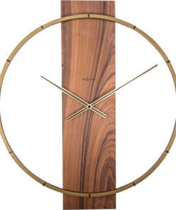 Wandklok NeXtime 50.8x58.2x4.3, hout/Steel, bruin