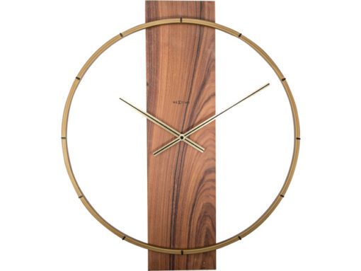 Wandklok NeXtime 50.8x58.2x4.3, hout/Steel, bruin