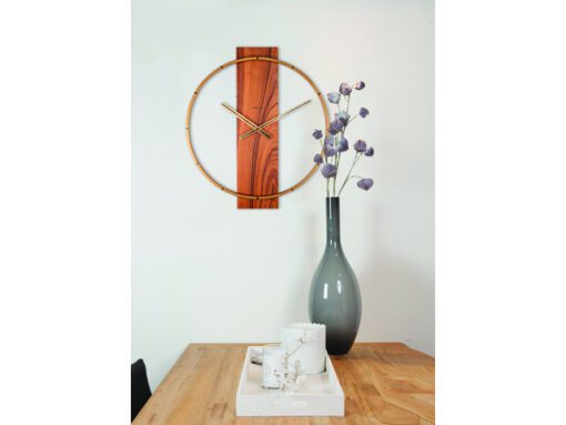 Wandklok NeXtime 50.8x58.2x4.3, hout/Steel, bruin