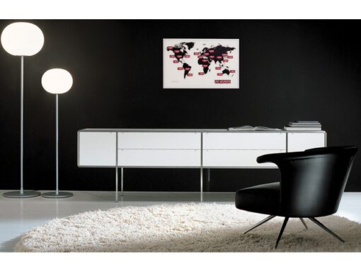 Wandklok NeXtime 55 x 36 cm, alu, World Time Digit