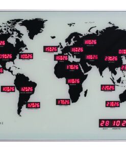 Wandklok NeXtime 55 x 36 cm, alu, World Time Digit