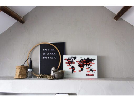 Wandklok NeXtime 55 x 36 cm, alu, World Time Digit