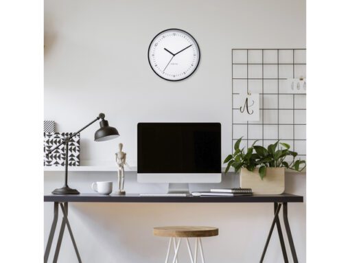 Wandklok NeXtime Berlin 30cm  wit aluminium