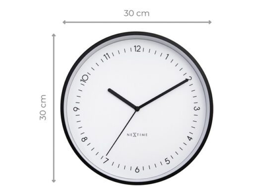 Wandklok NeXtime Berlin 30cm  wit aluminium