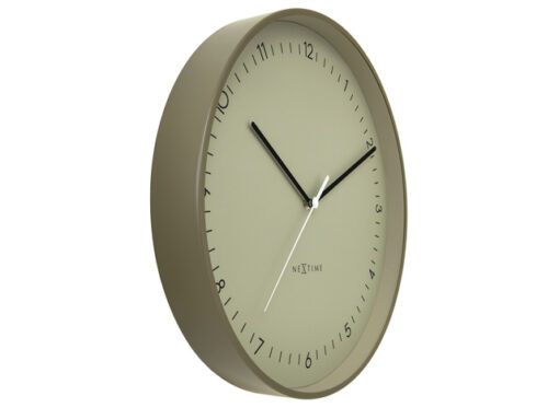 Wandklok NeXtime Berlin L 40cm kaki aluminium