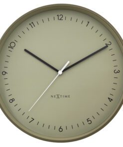 Wandklok NeXtime Berlin L 40cm kaki aluminium