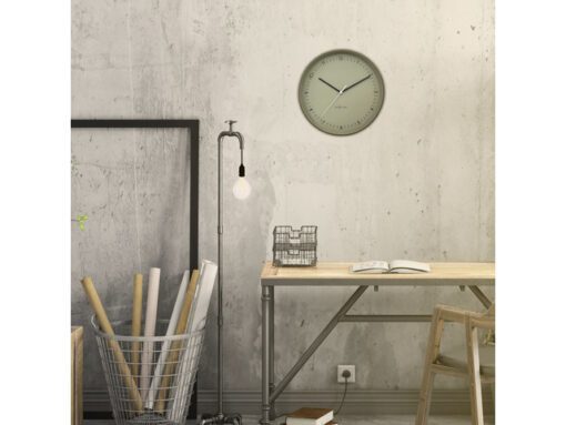 Wandklok NeXtime Berlin L 40cm kaki aluminium