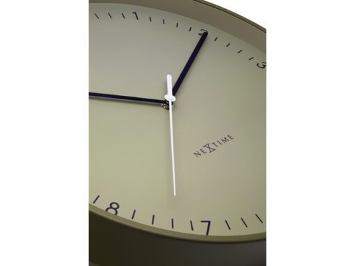 Wandklok NeXtime Berlin L 40cm kaki aluminium