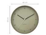 Wandklok NeXtime Berlin L 40cm kaki aluminium