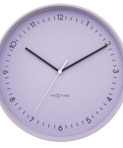 Wandklok NeXtime Berlin L 40cm lavendel aluminium