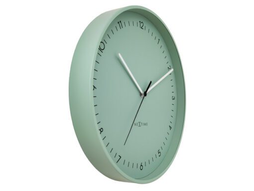 Wandklok NeXtime Berlin L 40cm mint groen aluminium