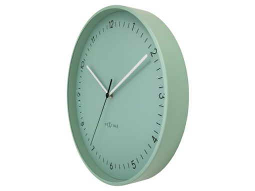 Wandklok NeXtime Berlin L 40cm mint groen aluminium