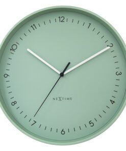 Wandklok NeXtime Berlin L 40cm mint groen aluminium