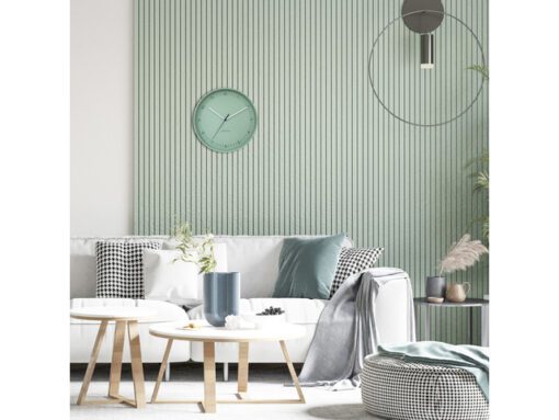 Wandklok NeXtime Berlin L 40cm mint groen aluminium