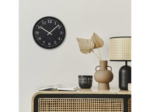 Wandklok NeXtime Dickens 30 cm zwart