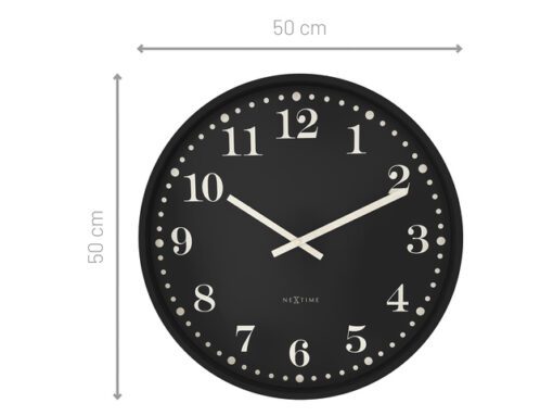Wandklok NeXtime Dickens Large 50 cm zwart