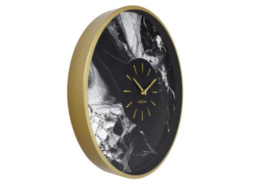 Wandklok NeXtime Marble Duo 48cm goud metaal