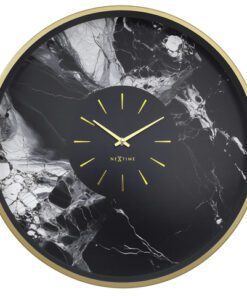 Wandklok NeXtime Marble Duo 48cm goud metaal