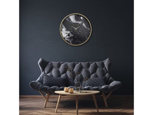 Wandklok NeXtime Marble Duo 48cm goud metaal