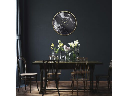 Wandklok NeXtime Marble Duo 48cm goud metaal