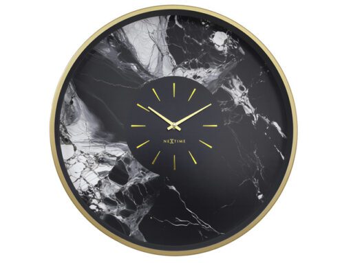 Wandklok NeXtime Marble Duo 48cm goud metaal