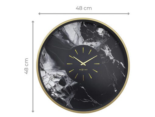 Wandklok NeXtime Marble Duo 48cm goud metaal
