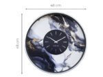 Wandklok NeXtime Marble Duo 48cm zilver metaal