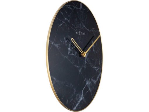 Wandklok NeXtime Marble Ø 40 cm zwart
