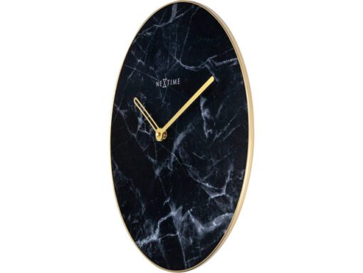 Wandklok NeXtime Marble Ø 40 cm zwart
