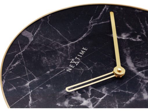 Wandklok NeXtime Marble Ø 40 cm zwart