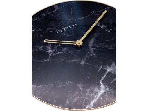 Wandklok NeXtime Marble Ø 40 cm zwart
