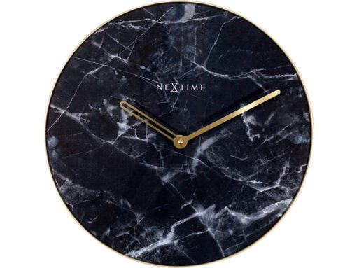 Wandklok NeXtime Marble Ø 40 cm zwart