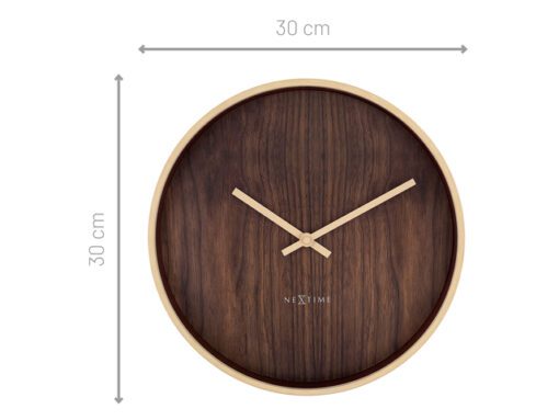 Wandklok NeXtime Oslo 30 cm bruin