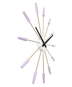 Wandklok Plug-Inn (58cm) van NeXtime heeft een tijdloos design die al vele jaren te vinden is in de NeXtime collectie. Deze versie heeft zachte stijlvolle lavendelkleurige pins met een wit metalen wijzeplaat. Deze bestseller past in veel verschillende woonstijlen en maakt van klokkijken een feestje! Deze klok werkt op 1 x AA batterij (niet inbegrepen).