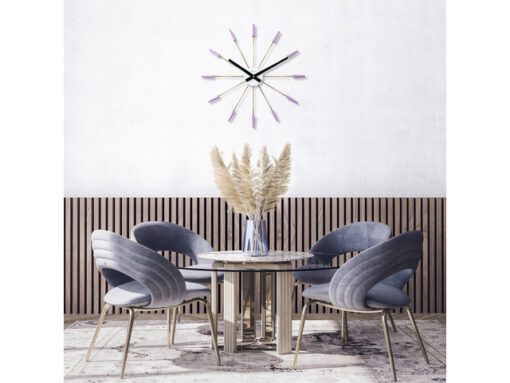 Wandklok NeXtime Plug Inn 58cm lavendel RVS