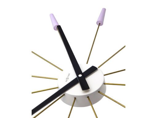 Wandklok NeXtime Plug Inn 58cm lavendel RVS