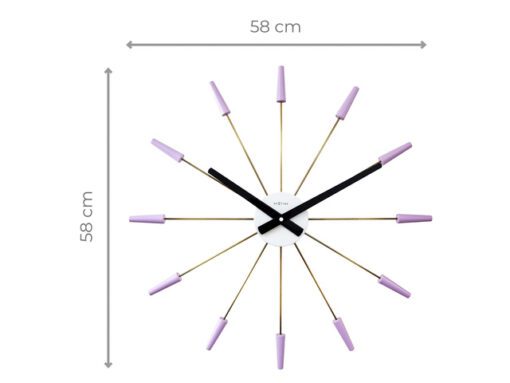 Wandklok NeXtime Plug Inn 58cm lavendel RVS