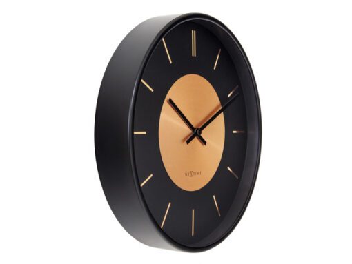 Wandklok NeXtime Retro II 25cm zwart/koper metaal