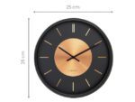 Wandklok NeXtime Retro II 25cm zwart/koper metaal