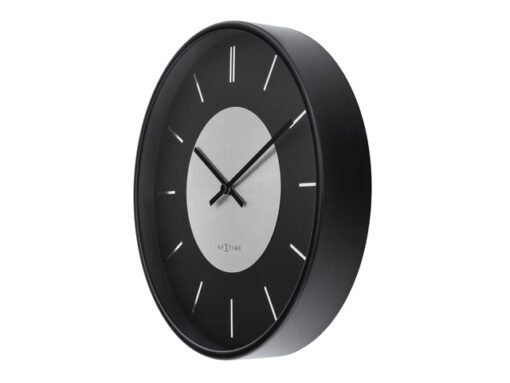 Wandklok NeXtime Retro II 25cm zwart/zilver metaal