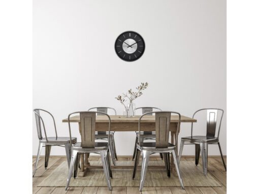 Wandklok NeXtime Retro II 25cm zwart/zilver metaal