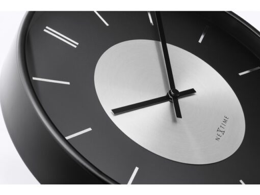 Wandklok NeXtime Retro II 25cm zwart/zilver metaal