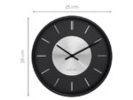 Wandklok NeXtime Retro II 25cm zwart/zilver metaal