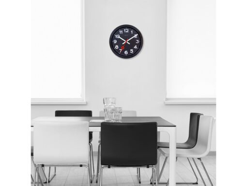 Wandklok NeXtime Station All Black 35cm zwart aluminium